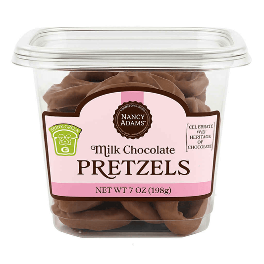 Nancy Adams Milk Chocolate Pretzels 7 OZ Tub - Tree Treasures