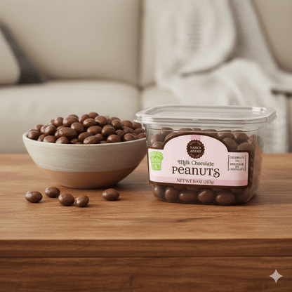 Nancy Adams Tub Milk Chocolate Peanuts 10 OZ Tub - Tree Treasures