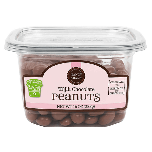 Nancy Adams Tub Milk Chocolate Peanuts 10 OZ Tub - Tree Treasures
