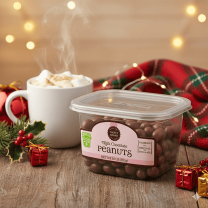 Nancy Adams Tub Milk Chocolate Peanuts 10 OZ Tub - Tree Treasures