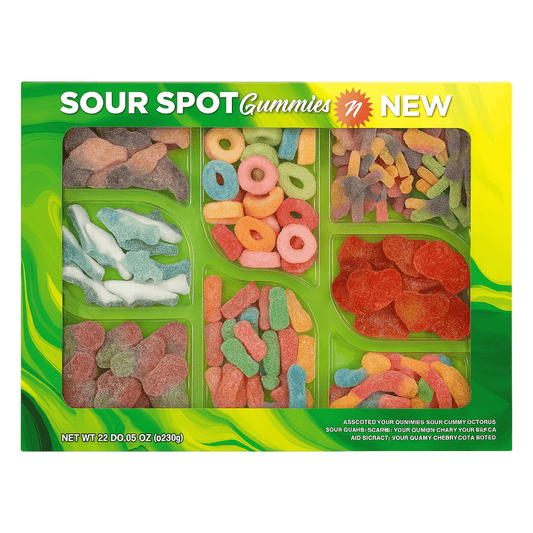 Nassau Candy Sour Spot Gummies Charcuterie Board 22.05 oz Box – Assorted Sour Gummy Candy Gift Tray - Tree Treasures