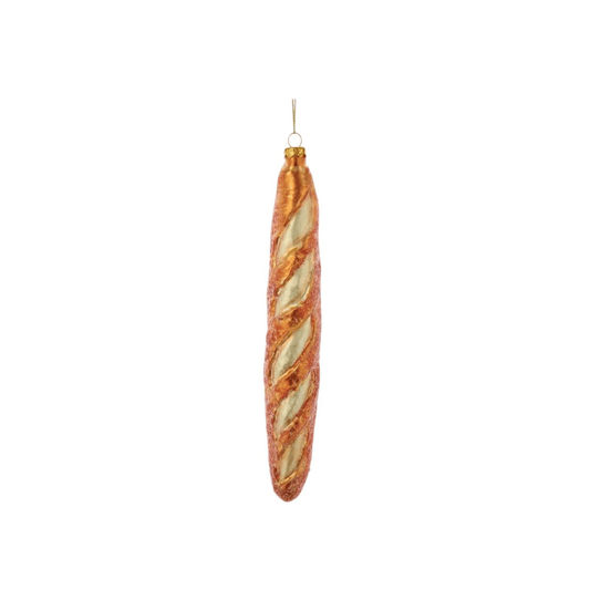 Noble Gems™ French Baguette Glass Ornament – Realistic Artisan Bread Christmas Decoration - Tree Treasures