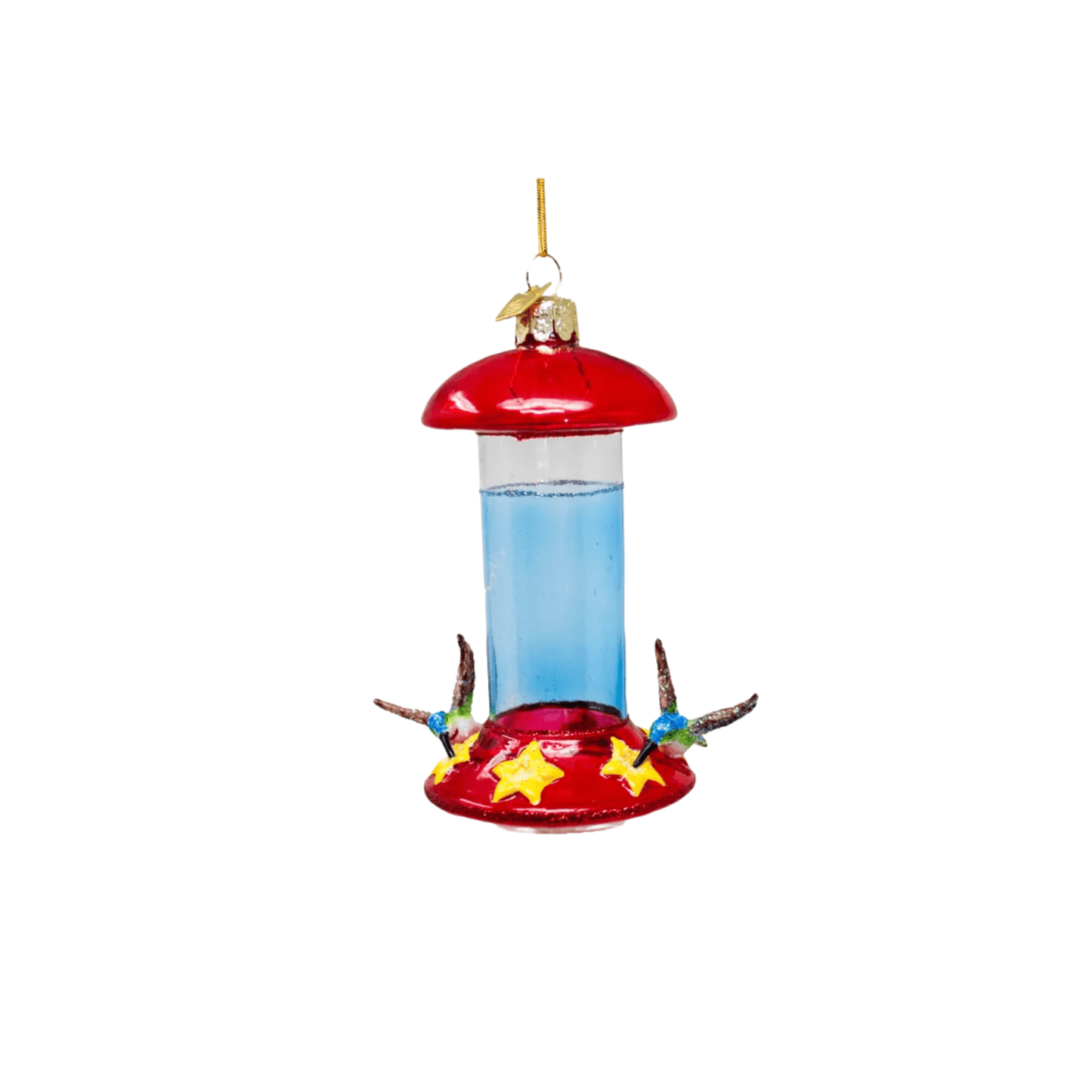 Noble Gems™ Glass Hummingbird Feeder Ornament – Nature - Inspired Holiday Elegance - Tree Treasures