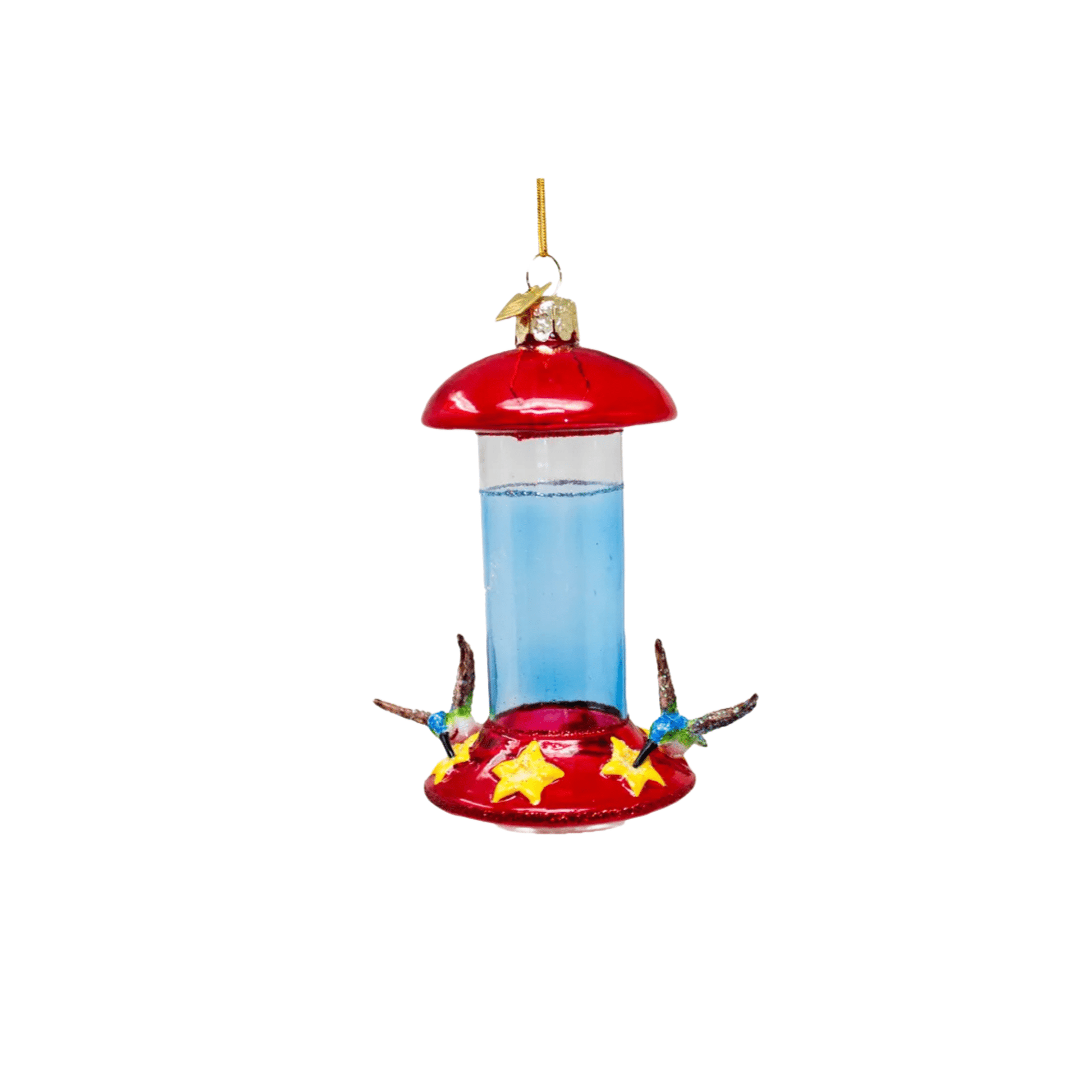 Noble Gems™ Glass Hummingbird Feeder Ornament – Nature - Inspired Holiday Elegance - Tree Treasures