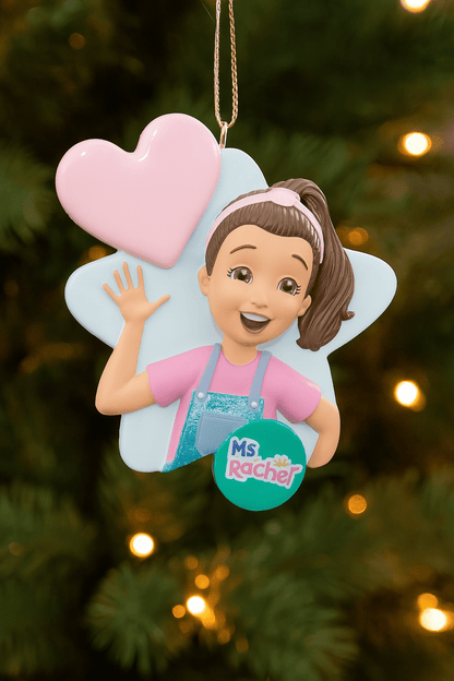 NOW AVAILABLE! Ms. Rachel™ Heart Ornament – Customizable Holiday Decor - Tree Treasures
