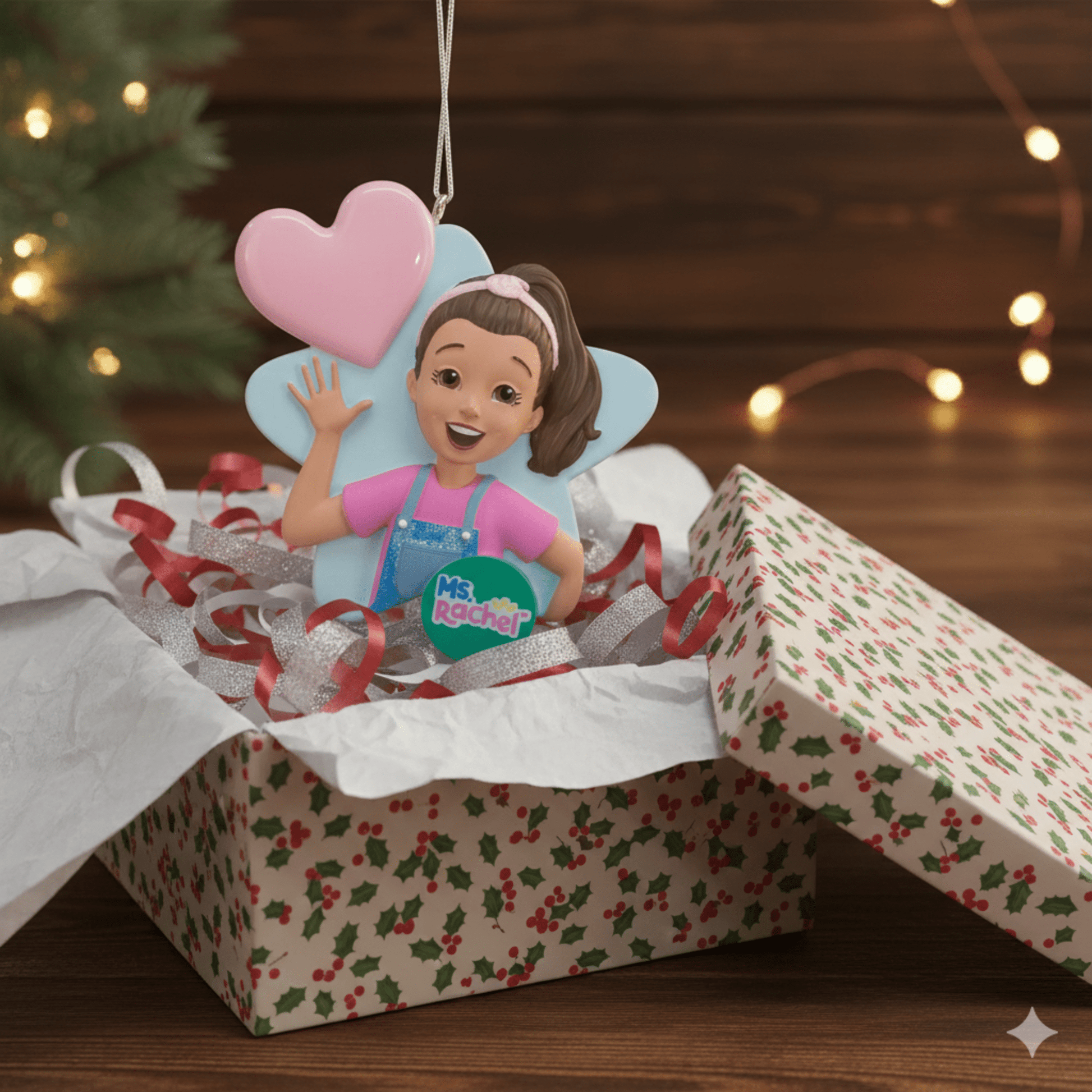 NOW AVAILABLE! Ms. Rachel™ Heart Ornament – Customizable Holiday Decor - Tree Treasures