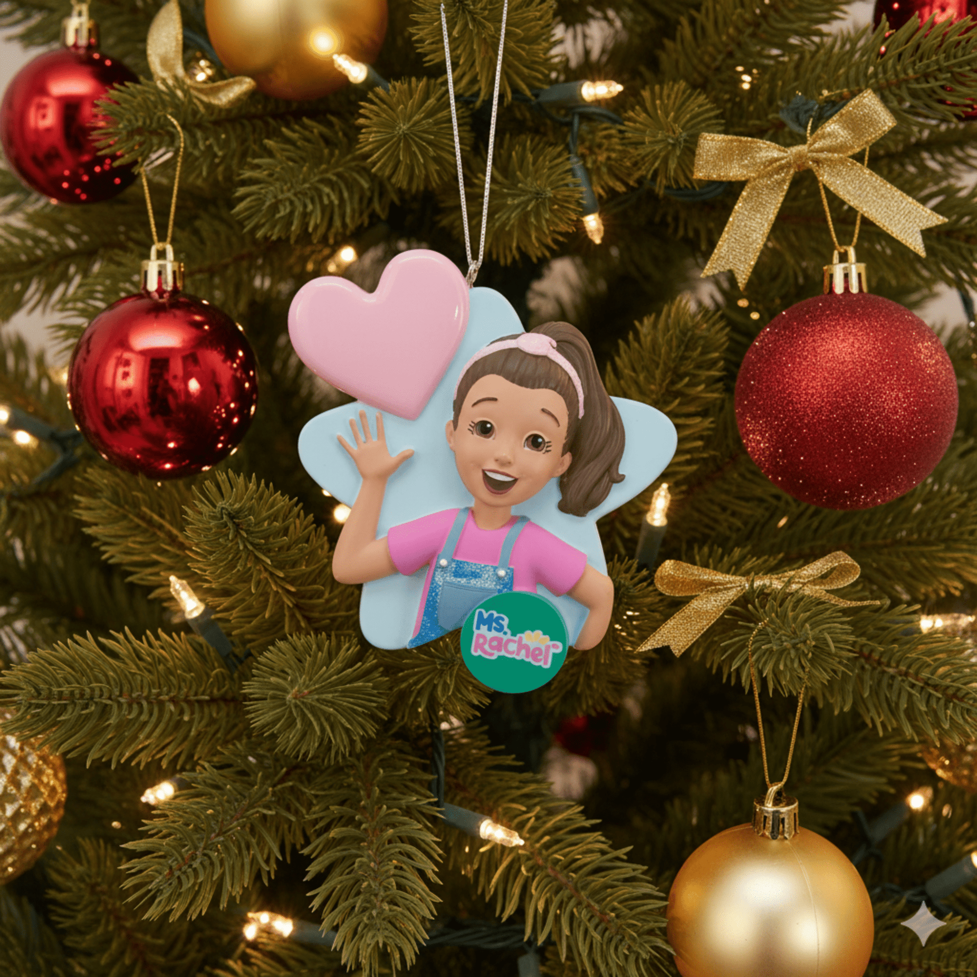NOW AVAILABLE! Ms. Rachel™ Heart Ornament – Customizable Holiday Decor - Tree Treasures