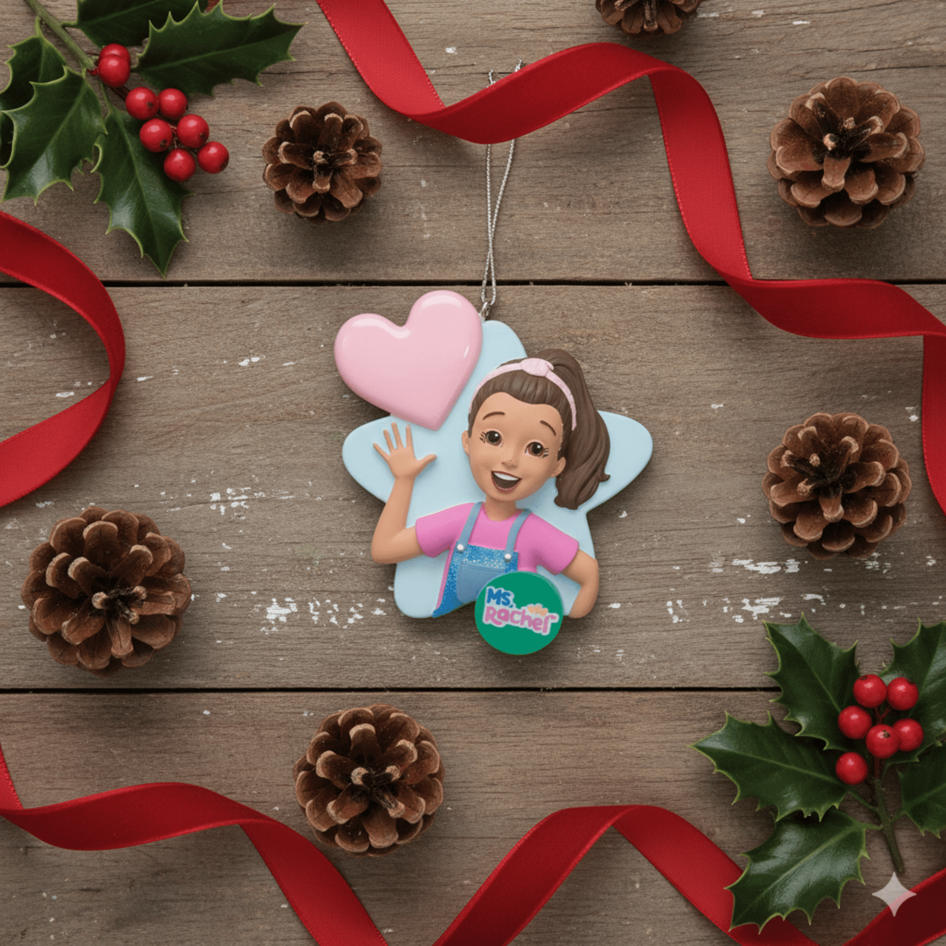 NOW AVAILABLE! Ms. Rachel™ Heart Ornament – Customizable Holiday Decor - Tree Treasures
