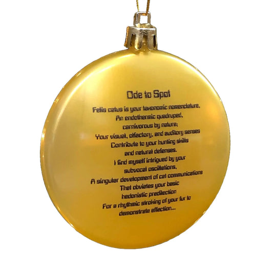 Tree Treasures "Ode to Spot" Gold Ornament – Trek-Inspired Holiday Décor