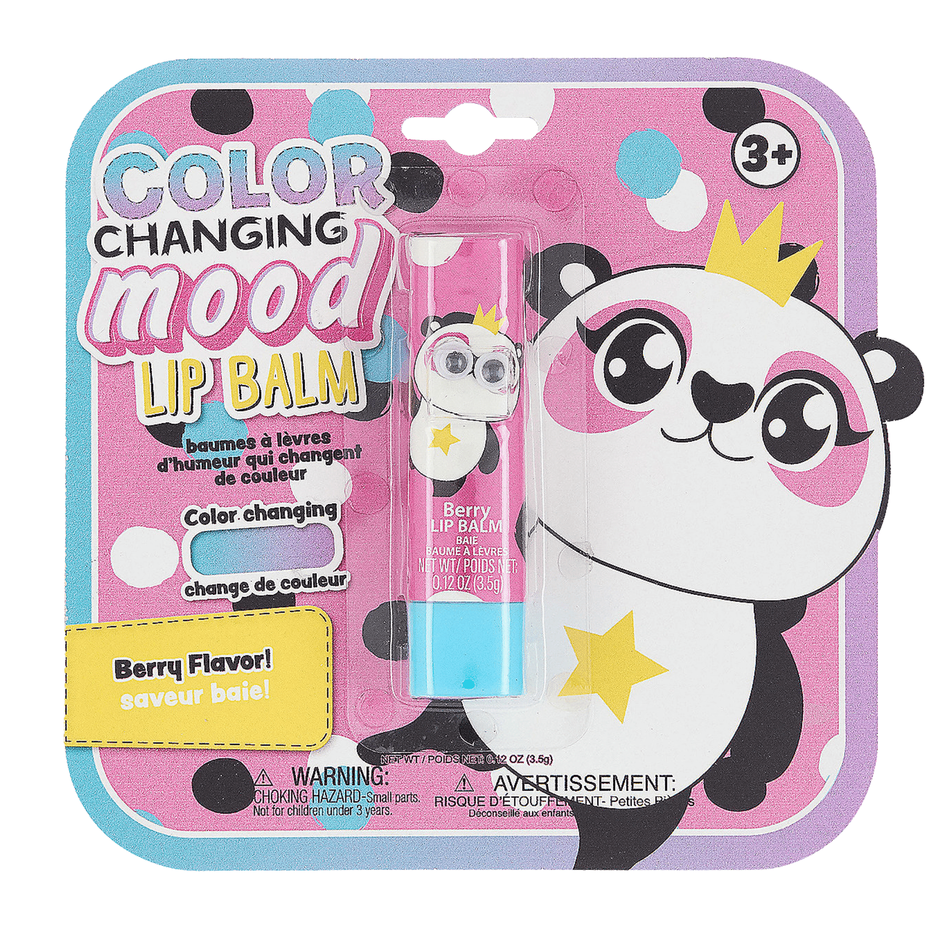 Panda Color - Changing Mood Lip Balm – Pink Plastic, Berry Flavor - Tree Treasures
