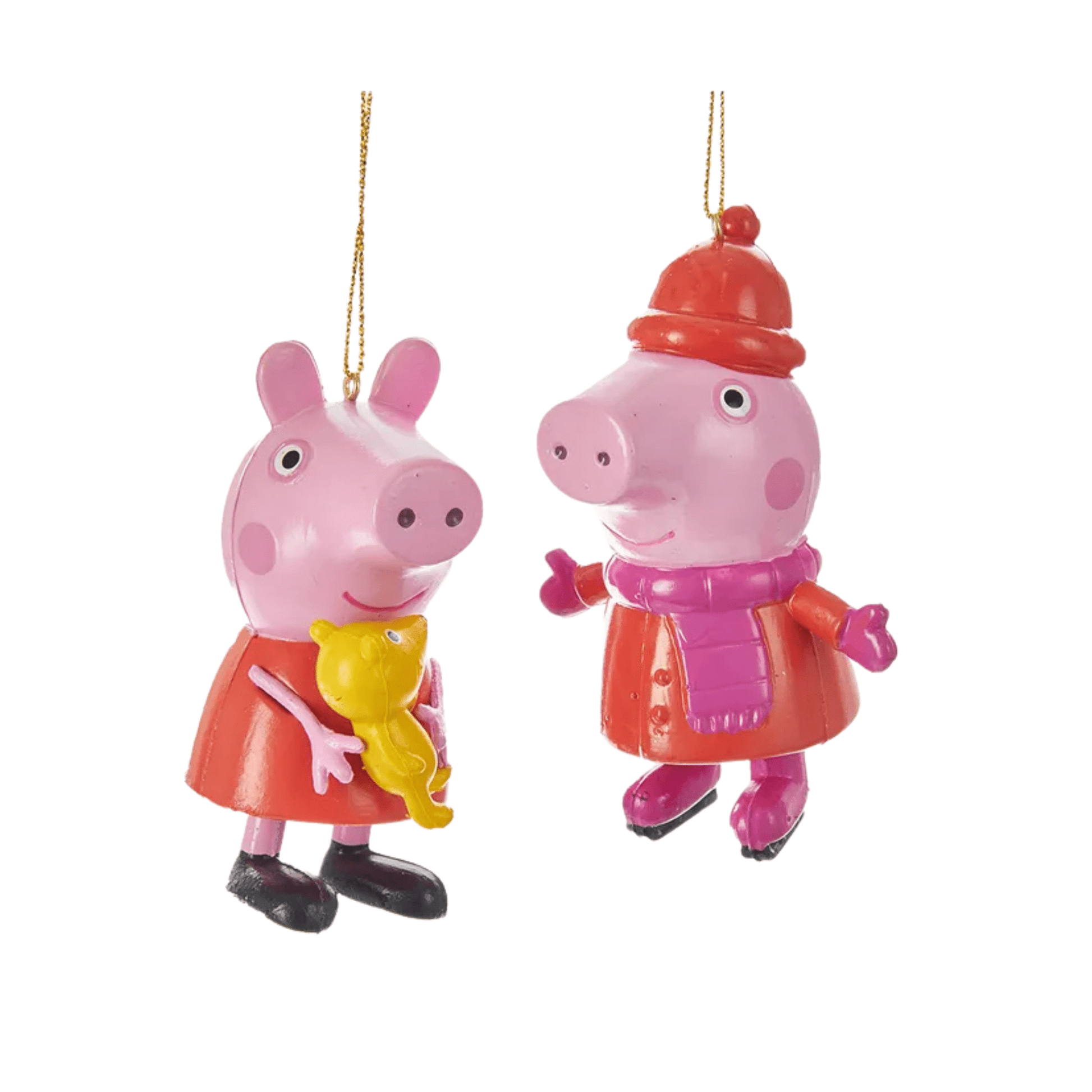 Peppa Pig™ Blow Mold Ornaments – 2 Assorted Holiday Designs - Tree Treasures