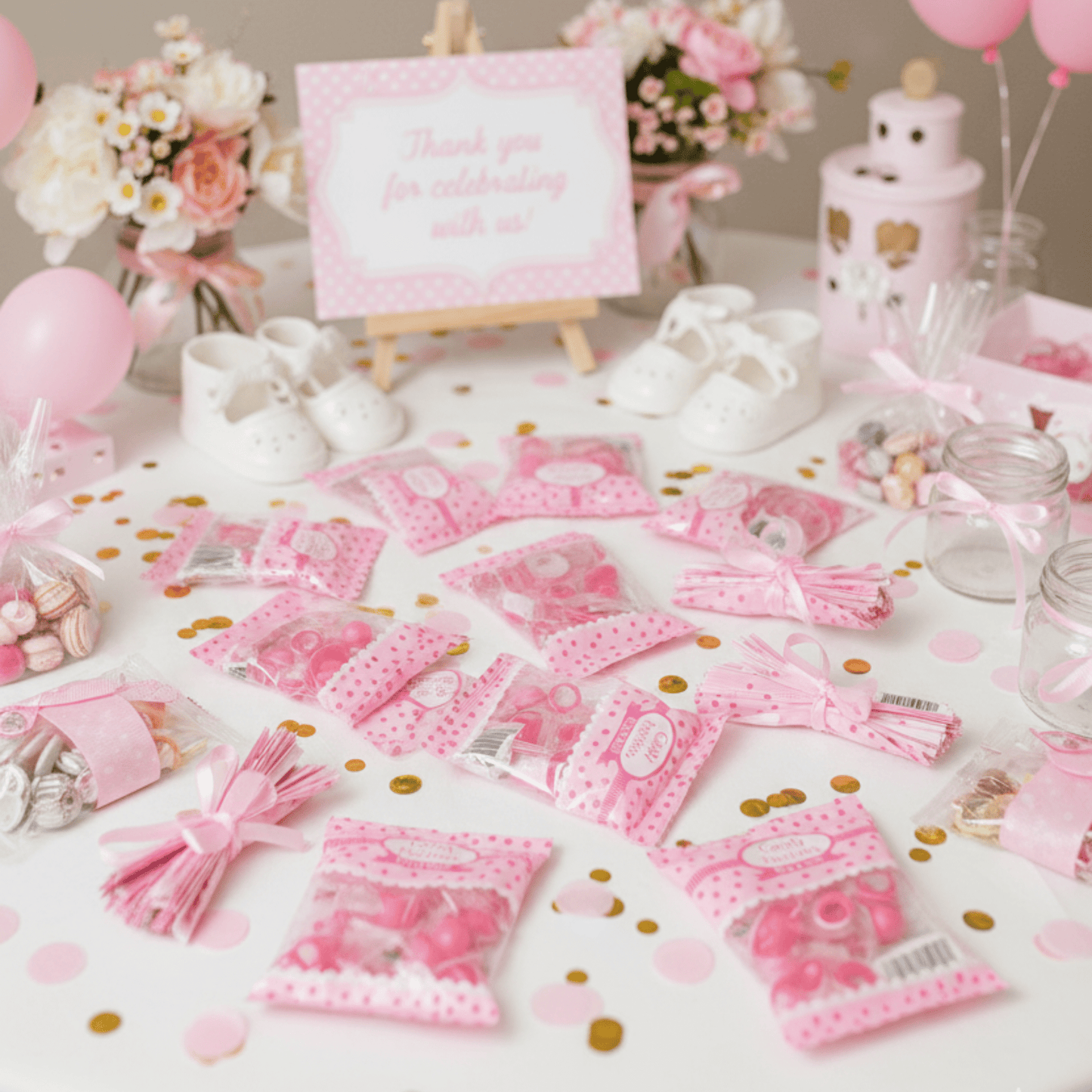 Pink Pacifier Candy 0.5 oz Peg Bag – It’s a Girl Baby Shower Favor - Tree Treasures
