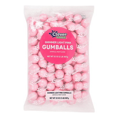 Pink Shimmer Gumballs 1 Inch – Bulk 120 Count – Mixed Fruit Flavor Bubble Gum Balls for Gumball Machine & Classy Party Buffets - Tree Treasures