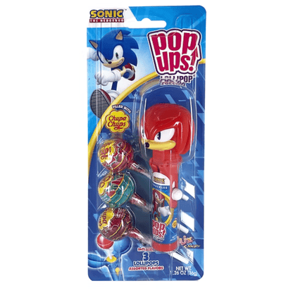 POP UPS! Sonic the Hedgehog Lollipop Holder 1.26 oz – Includes 3 Chupa Chups Refill - Tree Treasures