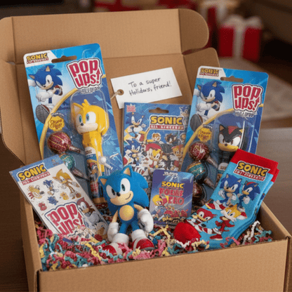 POP UPS! Sonic the Hedgehog Lollipop Holder 1.26 oz – Includes 3 Chupa Chups Refill - Tree Treasures