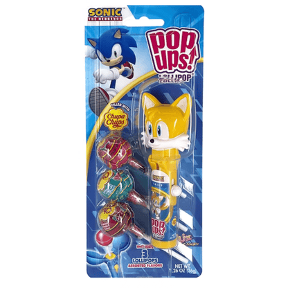 POP UPS! Sonic the Hedgehog Lollipop Holder 1.26 oz – Includes 3 Chupa Chups Refill - Tree Treasures