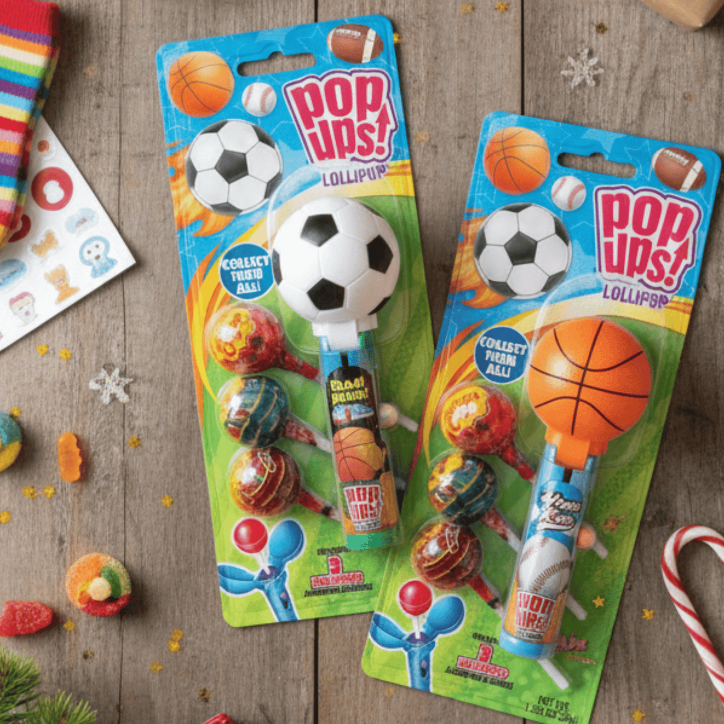 POP UPS! Sports Balls Lollipop 1.26 oz – Includes 3 Chupa Chups Refill - Tree Treasures