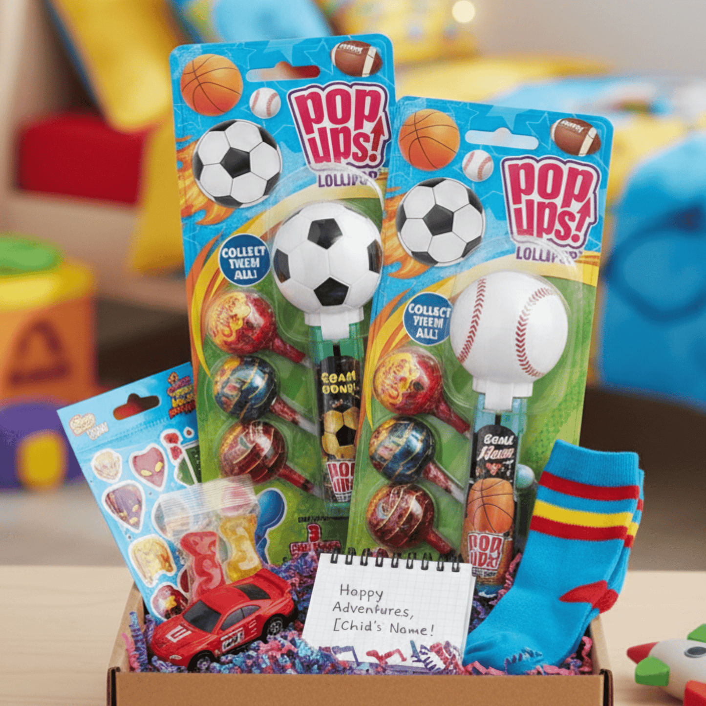 POP UPS! Sports Balls Lollipop 1.26 oz – Includes 3 Chupa Chups Refill - Tree Treasures