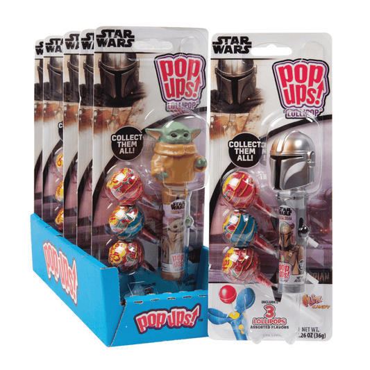 POP UPS! Star Wars The Mandalorian Lollipops – Includes 3 Chupa Chups Refill - Tree Treasures