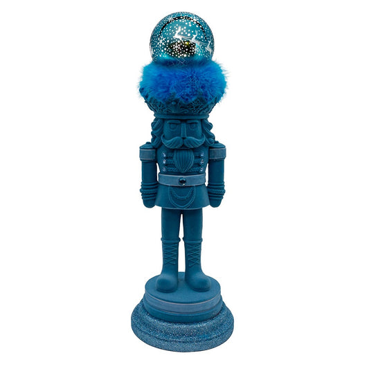 *PRESALE* 20" Hollywood Nutcrackers™ Battery Operated Musical Lighted Flocked Blue Nutcracker - Tree Treasures