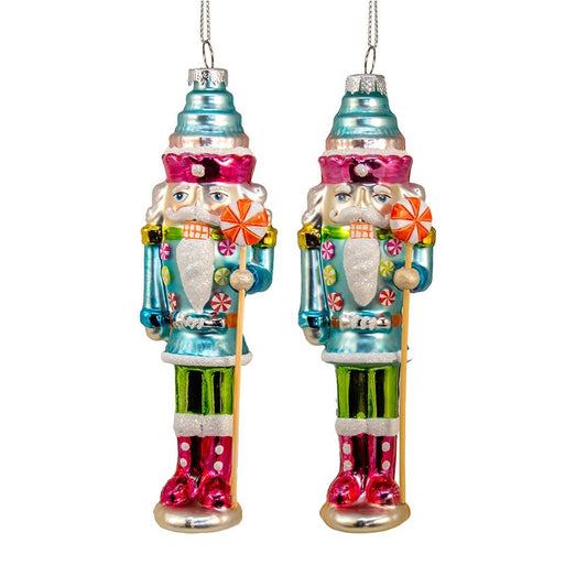 *PRESALE* 6" Glass Nutcracker Ornaments, 2 Assorted - Tree Treasures