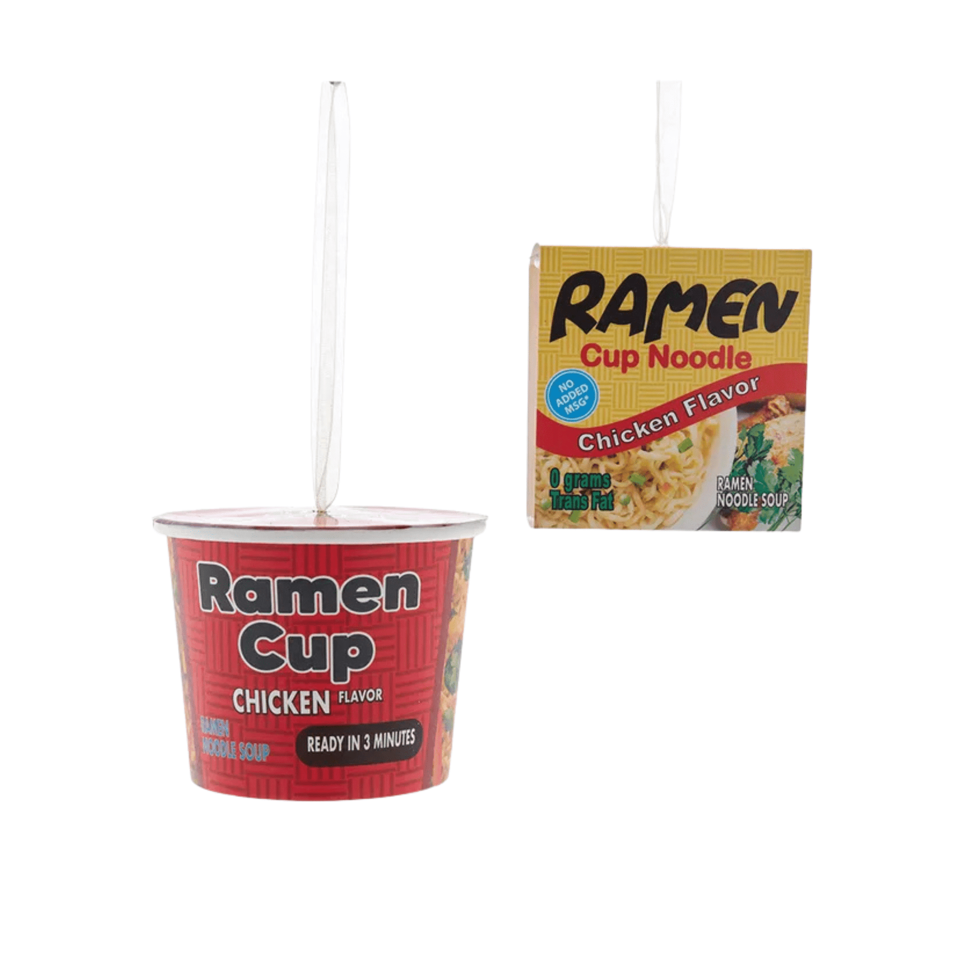 Ramen Noodle Cup Ornaments, 2 Assorted – Fun Food - Themed Holiday Decorations - Tree Treasures