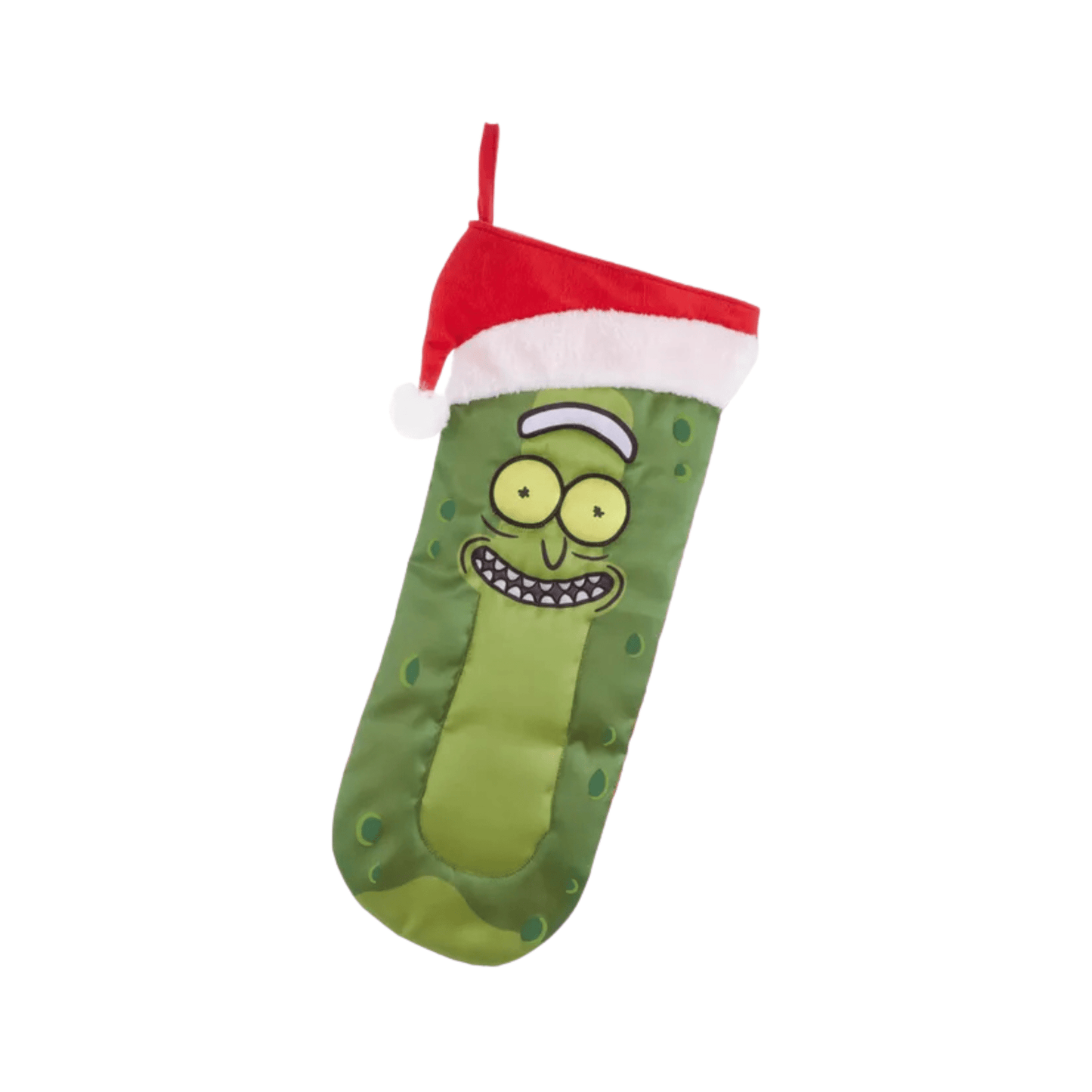 Rick and Morty™ Pickle Rick Christmas Stocking with Santa Hat – Officially Licensed Holiday Décor by Kurt Adler - Tree Treasures