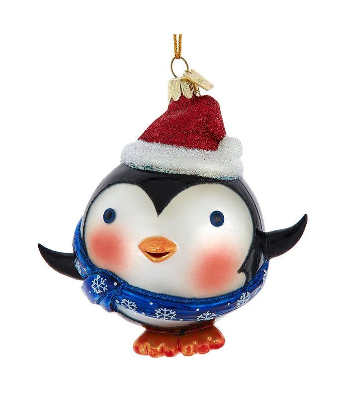 Roly Poly Penguin Glass Ornament – Noble Gems by Kurt Adler - Tree Treasures