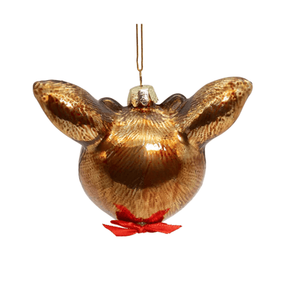 Rudolph The Red - Nosed Reindeer® Glass Rudolph Head Ornament – Glittered Holiday Décor by Kurt Adler - Tree Treasures