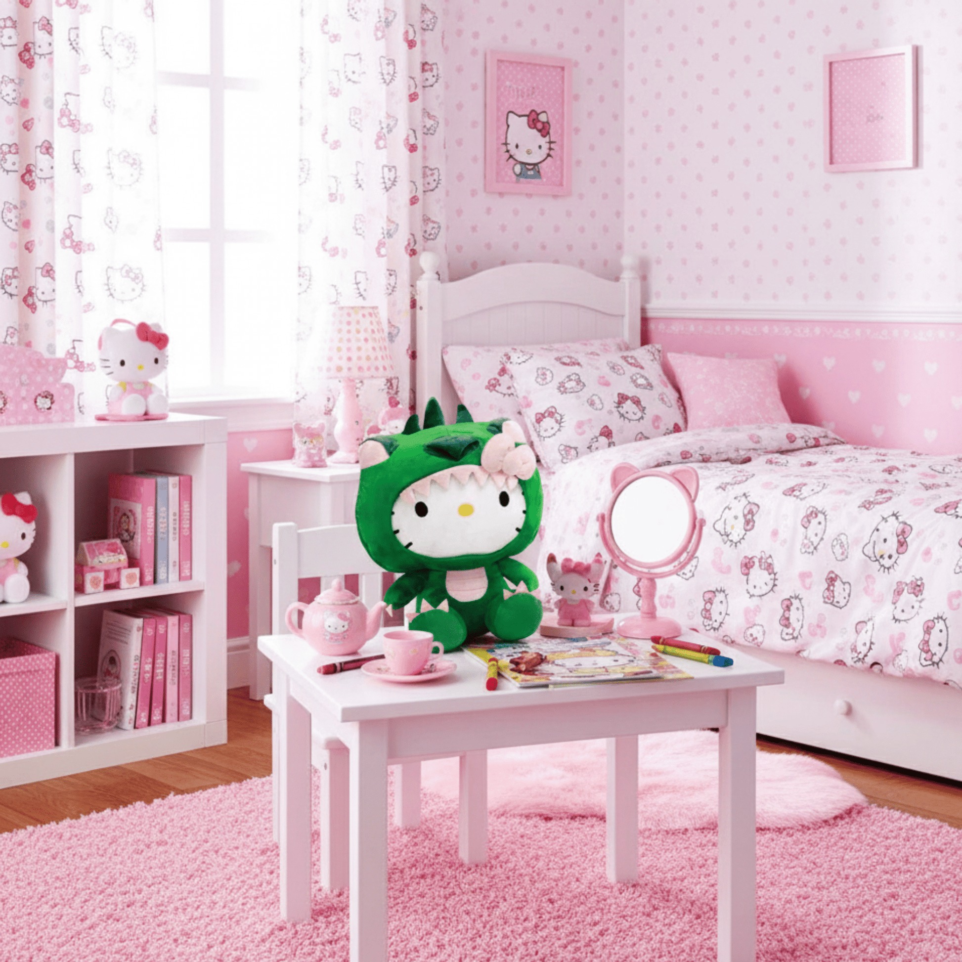 Sanrio Hello Kitty Plush – 9.5" Stuffed Character in Green Dragon Costume - Tree Treasures