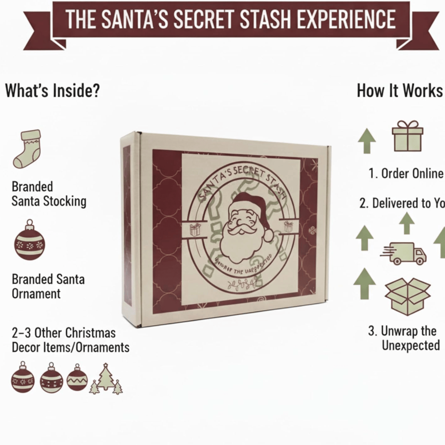 Santa’s Secret Stash – A Christmas Mystery Box (Mini, Standard, Deluxe) - Tree Treasures