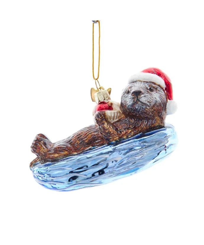 Sea Otter Glass Ornament – Noble Gems Christmas Collection - Tree Treasures