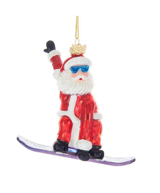 Snowboard Santa Ornament – Noble Gems Holiday Collection - Tree Treasures