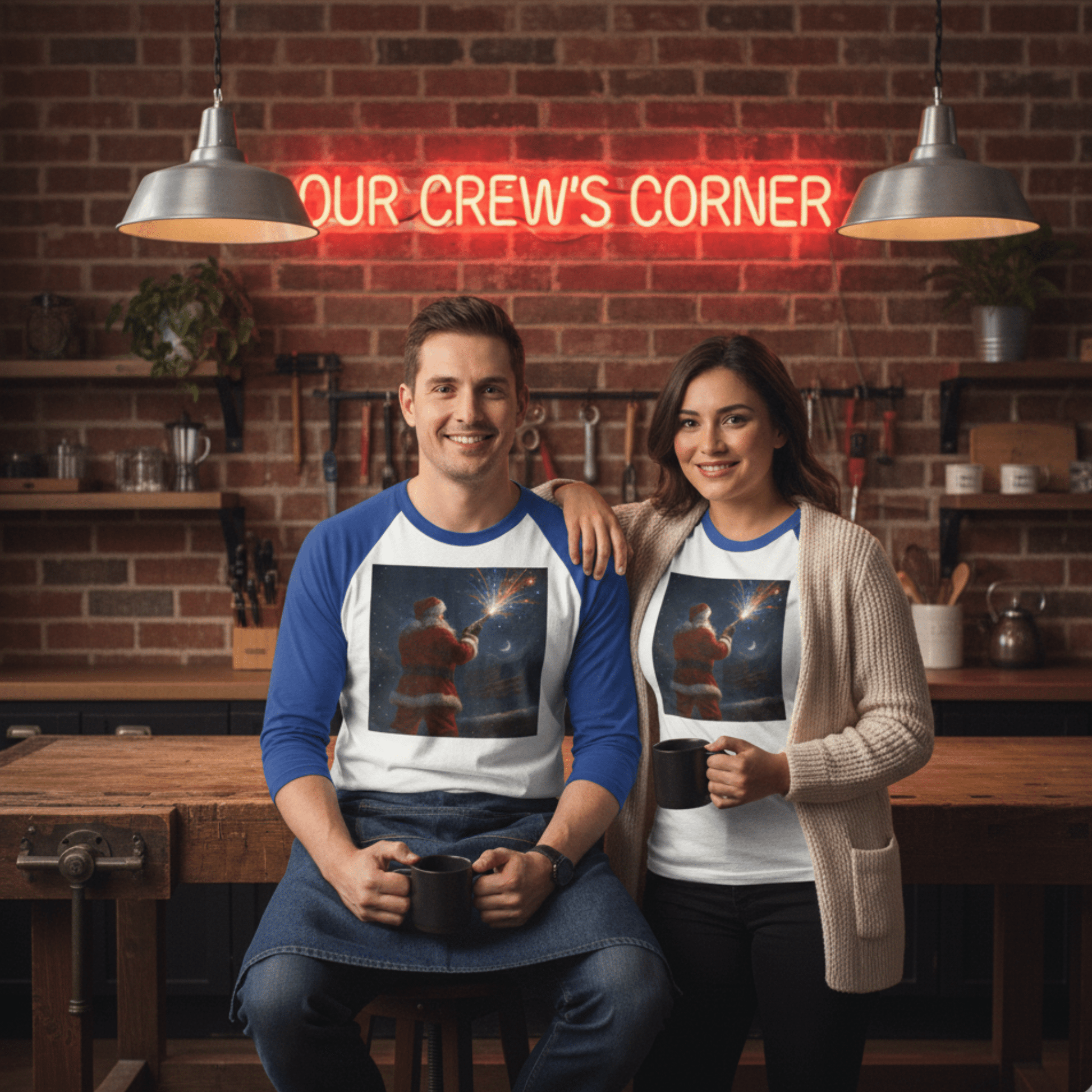 Stars & Stripes Santa Baseball Raglan – Patriotic Christmas 3/4 Sleeve Shirt, Unisex Holiday Tee - Tree Treasures