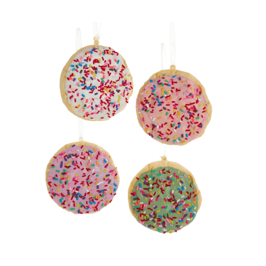Sugar Cookies Ornaments, 4 Assorted – Colorful Frosted Cookie Christmas Decorations - Tree Treasures