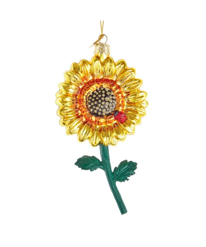 Sunflower Glass Ornament – Noble Gems Christmas Collection - Tree Treasures