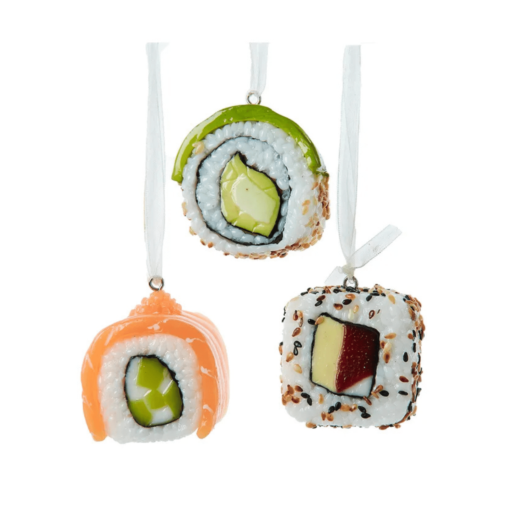 Sushi Ornaments, 3 Assorted – Unique Holiday Décor for Food Lovers - Tree Treasures