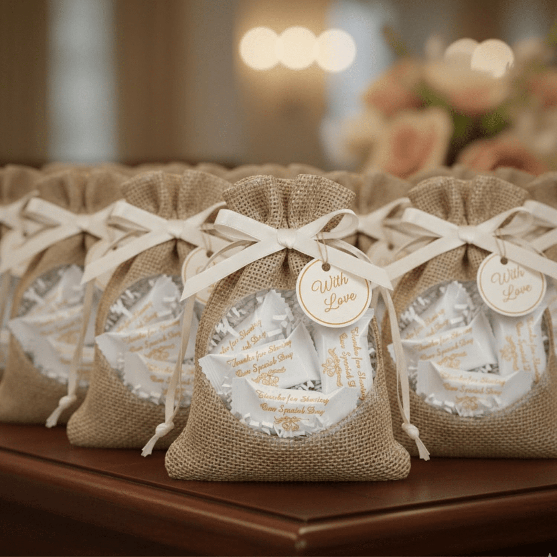 Thank You Wedding Butter Mints – 216ct Individually Wrapped Mints (Gold Wrapper) - Tree Treasures