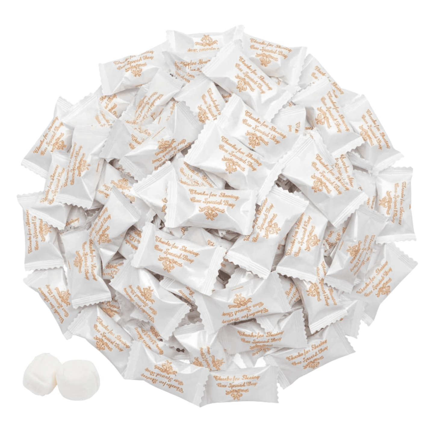 Thank You Wedding Butter Mints – 216ct Individually Wrapped Mints (Gold Wrapper) - Tree Treasures