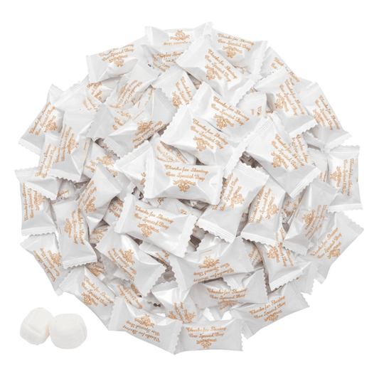 Thank You Wedding Butter Mints – 216ct Individually Wrapped Mints (Gold Wrapper) - Tree Treasures