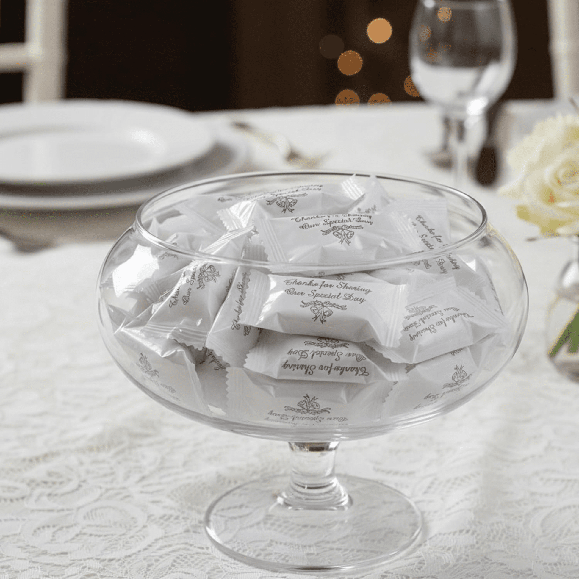 Thank You Wedding Butter Mints – 216ct Individually Wrapped Mints (Silver Wrapper) - Tree Treasures