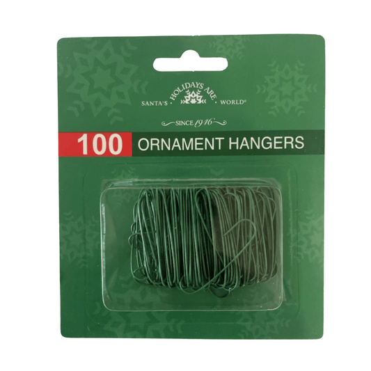 Tree Treasures Green Ornament Hooks, 100 - Piece Box Set - Tree Treasures