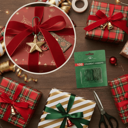 Tree Treasures Green Ornament Hooks, 100 - Piece Box Set - Tree Treasures