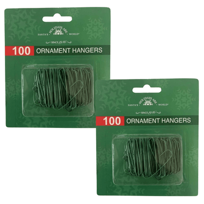 Tree Treasures Green Ornament Hooks, 100 - Piece Box Set - Tree Treasures