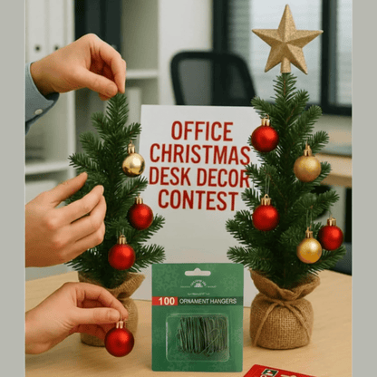 Tree Treasures Green Ornament Hooks, 100 - Piece Box Set - Tree Treasures