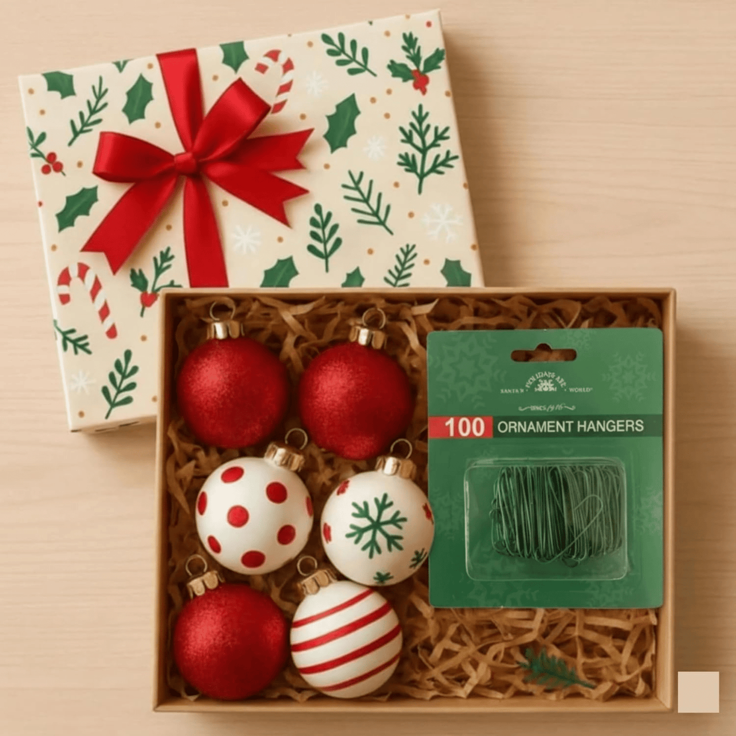 Tree Treasures Green Ornament Hooks, 100 - Piece Box Set - Tree Treasures