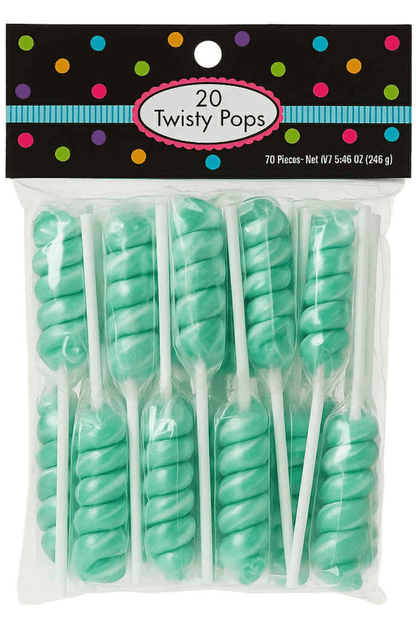 Twisty Pops – 20 Individually Wrapped Swirl Lollipops (8.46 oz Bag) – Bulk Candy for Parties, Buffets, Favors & Gifts - Tree Treasures