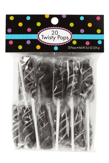 Twisty Pops – 20 Individually Wrapped Swirl Lollipops (8.46 oz Bag) – Bulk Candy for Parties, Buffets, Favors & Gifts - Tree Treasures