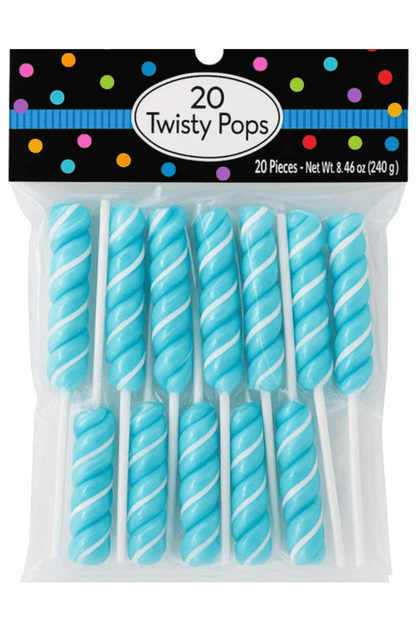 Twisty Pops – 20 Individually Wrapped Swirl Lollipops (8.46 oz Bag) – Bulk Candy for Parties, Buffets, Favors & Gifts - Tree Treasures