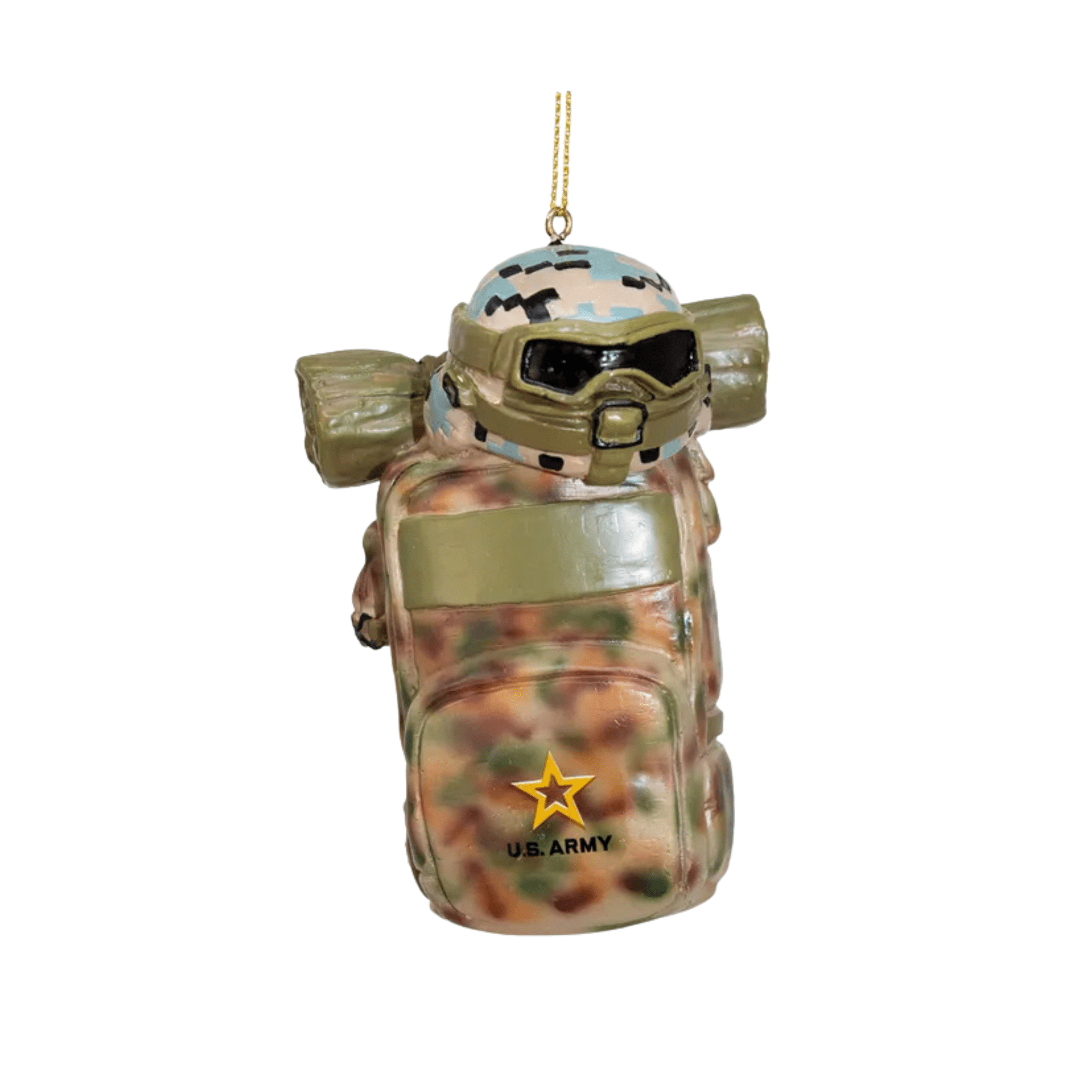 U.S. Army® Backpack with Helmet Ornament by Kurt Adler – Patriotic Holiday Decoration - Tree Treasures